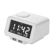 LCD Desk Digital Bedside Alarm Clock with USB Phone Charger
